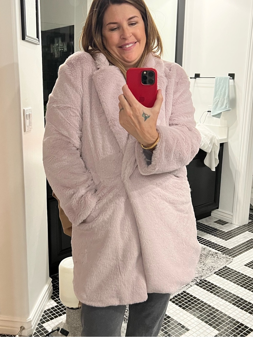Soft Faux Fur Teddy Coat in Lavendar